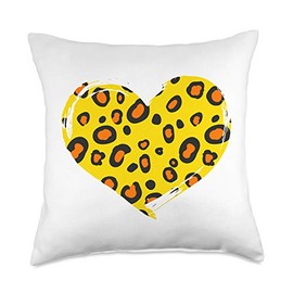 Cool Giraffe Print Heart Animal Skin Gift for Women White Throw Pillow