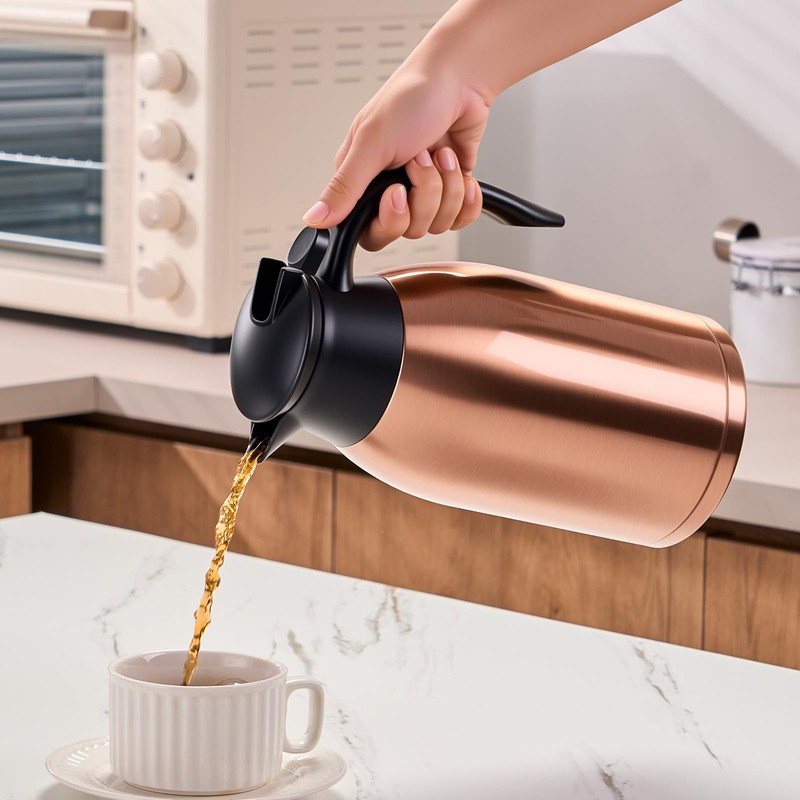 PARACITY 68oz Thermal Coffee Carafe Gold Brown