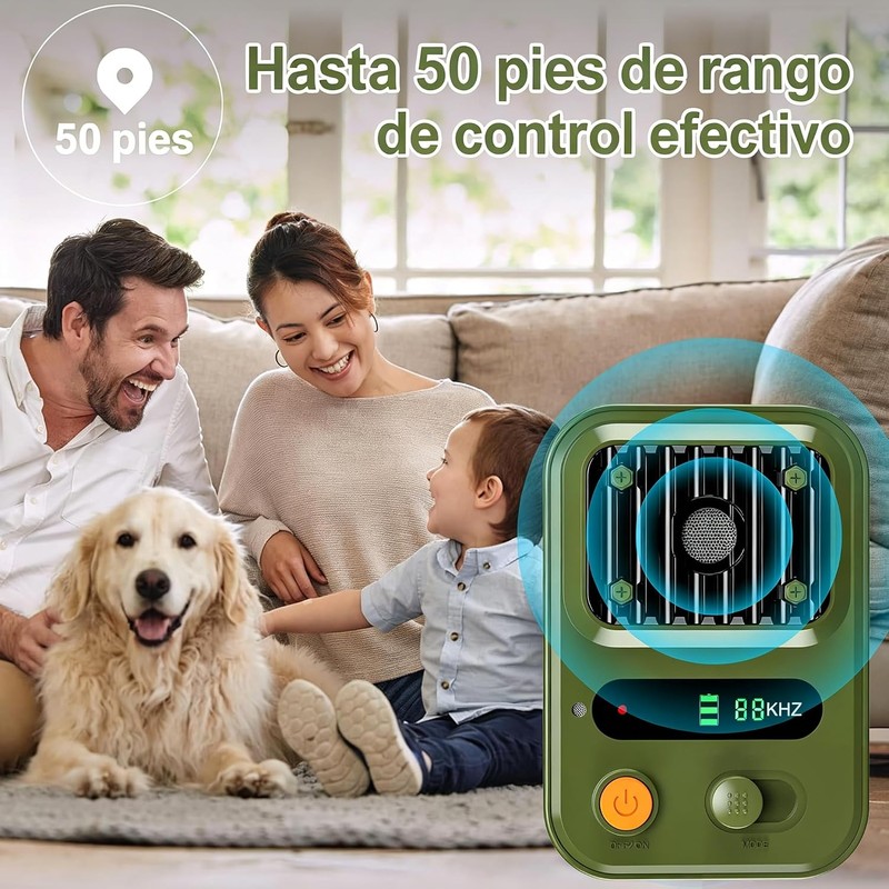Ahuyentador de Perros Ultrasónico Recargable 50FT – Silbato para Ahuyentar