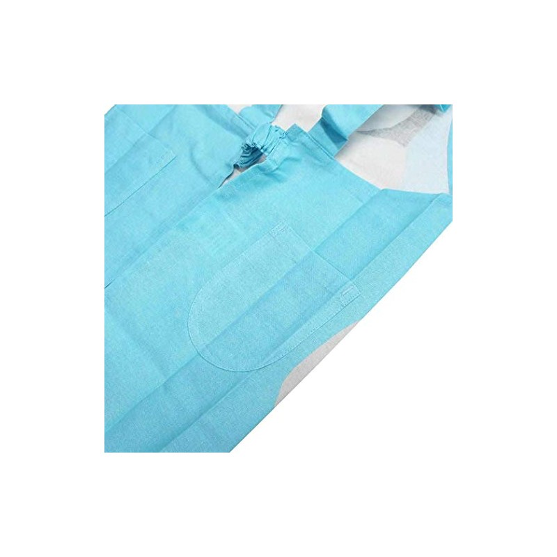 Kids Apron, M, Hello Penguin, Blue, BL with Triangle Strap,