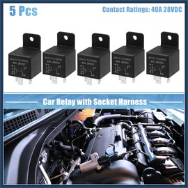 INFINAUTO 5 Pcs Car Relay 4 Pin 24V 40Amp Model JD2912 40A 28VDC Stylish Design