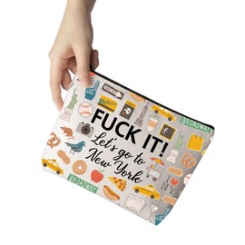 New York Cosmetic Makeup Bag NYC Travel Gift New York Travel Pouch Girls Trip to New York Gift for Her (New York CA)