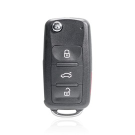 Unifizz 4 Buttons Replacement Replacement Keyless Entry Remote Car Key Fob Black for NBG010180T Volkswagen- Golf GTI Tiguan Passat Touareg 2011-2016 5K0837202AK 5K0 837 202 AE Chip 48