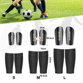 Football Shin Pads with Slip Pocket and Non-Slip Lid Size L