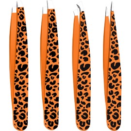 Utopia Care - Professional Stainless Steel Tweezers Set (4-Piece) – Precision Tweezers for Ingrown Hair, Facial Hair, Splinter, Blackhead and Tick Remover (Black)