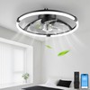 Franjulia Ceiling Fans with Lights and Remote, 20'' Low Profile