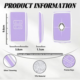 TOOMUME Car Key Cover TPU, Case Fit for Renault Scenic Megane Talisman Koleos Kadjar Clio Captur Espace Zoe Arcan Dacia Duster, Protective Fob Cover - Smart Key