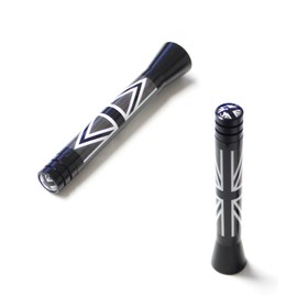 iJDMTOY 3-Inch Black/White Union Jack Theme Short Antenna Compatible with Mini Cooper (All Models) & More Other Cars