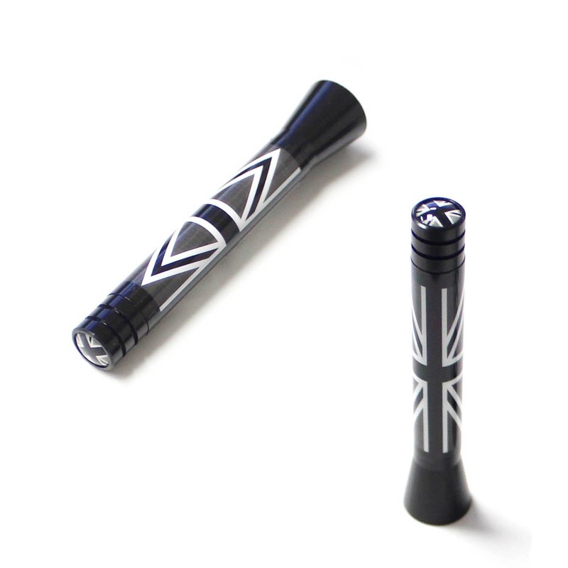 iJDMTOY 3-Inch Black/White Union Jack Theme Short Antenna Compatible with