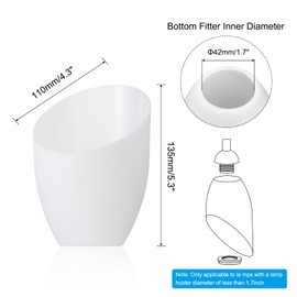 PATIKIL 5.3" High 4.3" Diameter 1.7" Fitter Plastic Lampshade, 2 Pack Plastic Lamp Shade Replacement Bulb Light Cover for LED Floor Lamp Table Lamp White