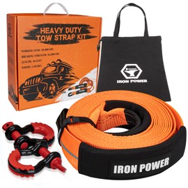 Iron Power 3'' × 30ft Heavy Duty Recovery Tow Straps Kit with 36,000 lb Capacity 4x4 Towing Rope + Heavy Duty 3/4 Shackles (2pcs) + Storage Bag