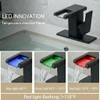 AVSIILE LED Bathroom Sink Faucet, Matte Black Waterfall Single Hole