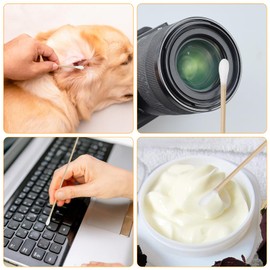 6 Inch Long Cotton Buds, 200pcs Extra Long Handle Ear Buds Cotton Swabs Earbuds for Cleaning, Makeup, Polishing Jewelry, Arts and Crafts (15cm)