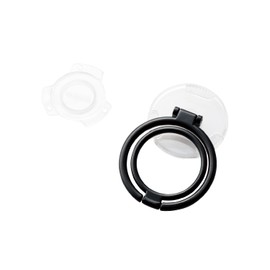 Elecom P-STRAWBK Smartphone Ring, Smartphone Stand, Angle Adjustable, Vertical, Horizontal Position, Attachment Function, Easy to Put On and Take Off, Does Not Disturb Wireless Charging, Fall