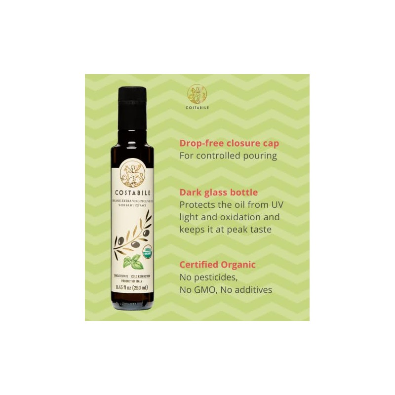 Costabile Fresh basil & Hot Chili Infused Olive Oil (2x8.45