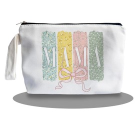 SQQCMM Gifts for Mom from Daughter Son Makeup Bag - Mothers Day Gifts, Mom Themed Birthday Gifts for Stepmother Adoptive Mother, Canvas Zipper Makeup Bag, Cosmetic Travel Bags for Women,