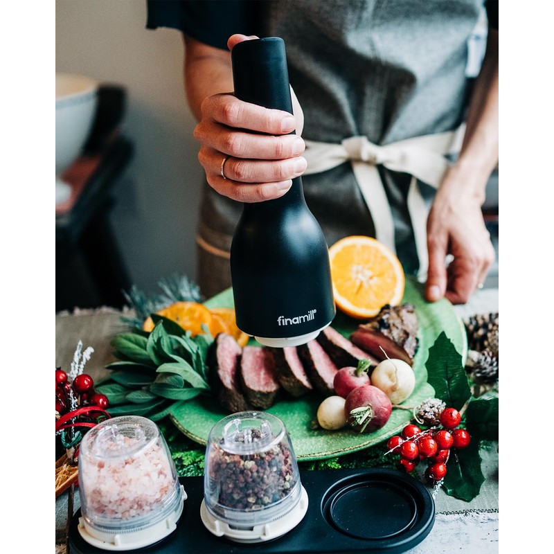 FinaMill Black Trio Stackable Tray – Spice Rack for 3