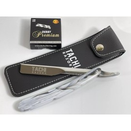 Tachi Barbero Afeitado Recto Navaja Barba Alineación Bigote Recorte + 100 cuchillas DB