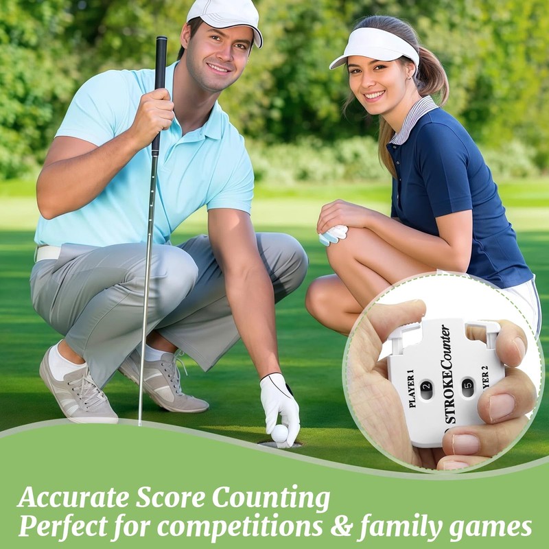 Aihoom 2PCS Golf Stroke Counter, Clicker Counter with Keychain, Portable