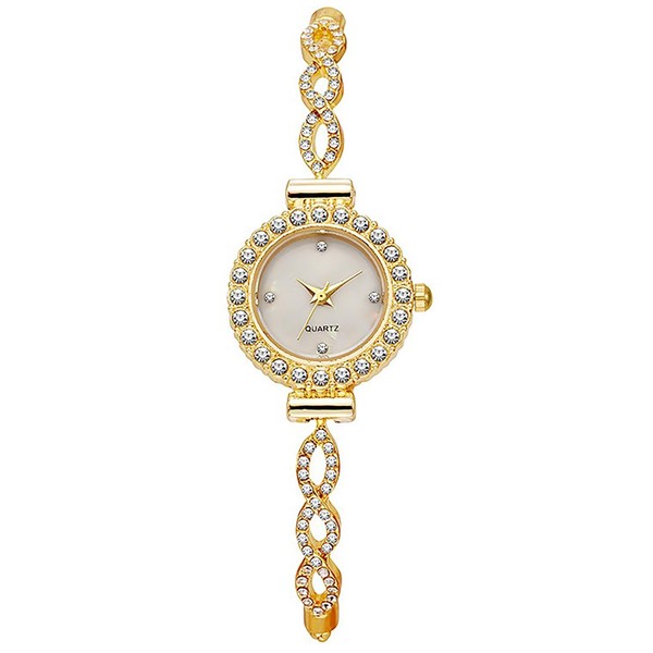 Women Analog Quartz Watch with Diamonds Bracelet Dress Watch for