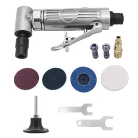 Yuhtech 90 Degree Compressed Air Angle Grinder 1/4 Inch Compressed Air Die Grinder with 2 Inch Sanding Disc Compressed Air Grinder Set for Contour Grinding, Polishing