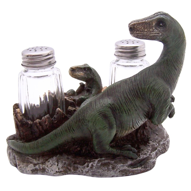 Dinosaur and Egg Salt and Pepper Set Holder, Unique Kitchen