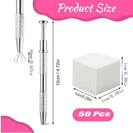 50Pcs Soft Nail Sponges, Nail Art Tools, Nail Art Sponges with Grabbing Pen, Manicure Nail Art Tools, Professional Accessories Supplies, Nail Brush Professional Manicure Nail Art Tools