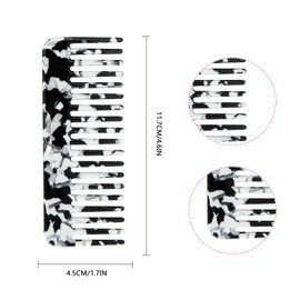 ALLY-MAGIC Wide Tooth Comb Large Hair Detangling Comb for Curly Wet Dry Hair No Handle Detangler Comb Hair Curl Comb for Thick Curly Wavy Hair Y4-FXFS (Black-white)