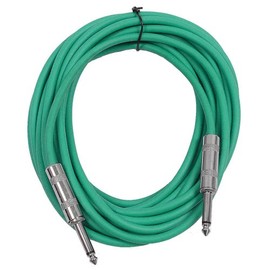 Seismic Audio - SASTSX-25 - 25 Foot TS 1/4" Guitar, Instrument, or Patch Cable Green