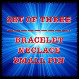 JOURNEY WHEEL IN THE SKY SET  LEATHER BRACELET  NECKLACE  PIN