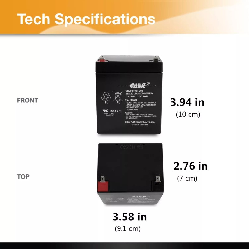 CASIL CA-1240 12V 4AH Solex BD124 Alarm Back Up DSC