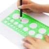 Circle and Oval Template, 4 Pack Clear Green Plastic Measuring