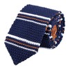 Men's Boy Deep Navy Blue White Brwon Jacquard Silk Ties