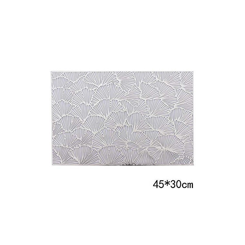 Hosoncovy 4 Pack Ginkgo Biloba Decorative Placemats Rectangle PVC Hollow