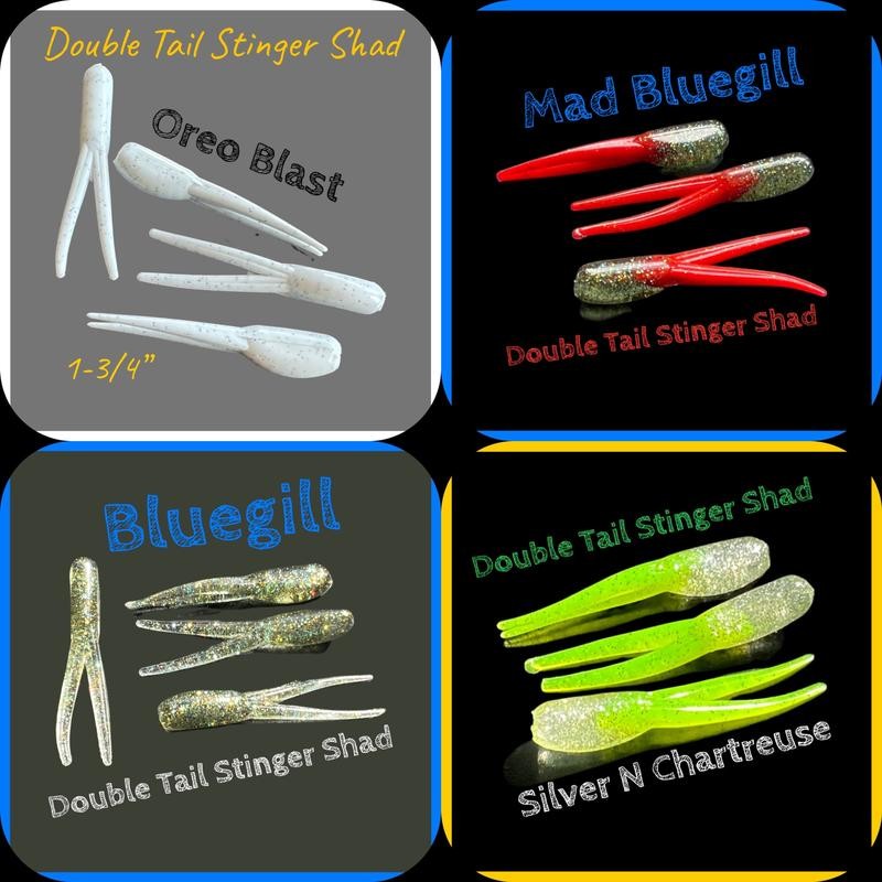 Double Tail Stinger Shad 1-3/4” Ten Per Pack - Colour: