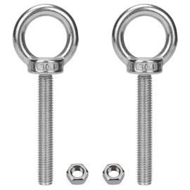 Paquete de 2 pernos de ojo de acero inoxidable M12 con tuercas de 1 pulgada de longitud de rosca – Pernos para bricolaje, muebles, columpios y uso al aire última intervensión M12 x 25