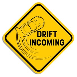 Drift Incoming Sticker Decal Custom Design Drifting Sign (3.5" (2 Pack))