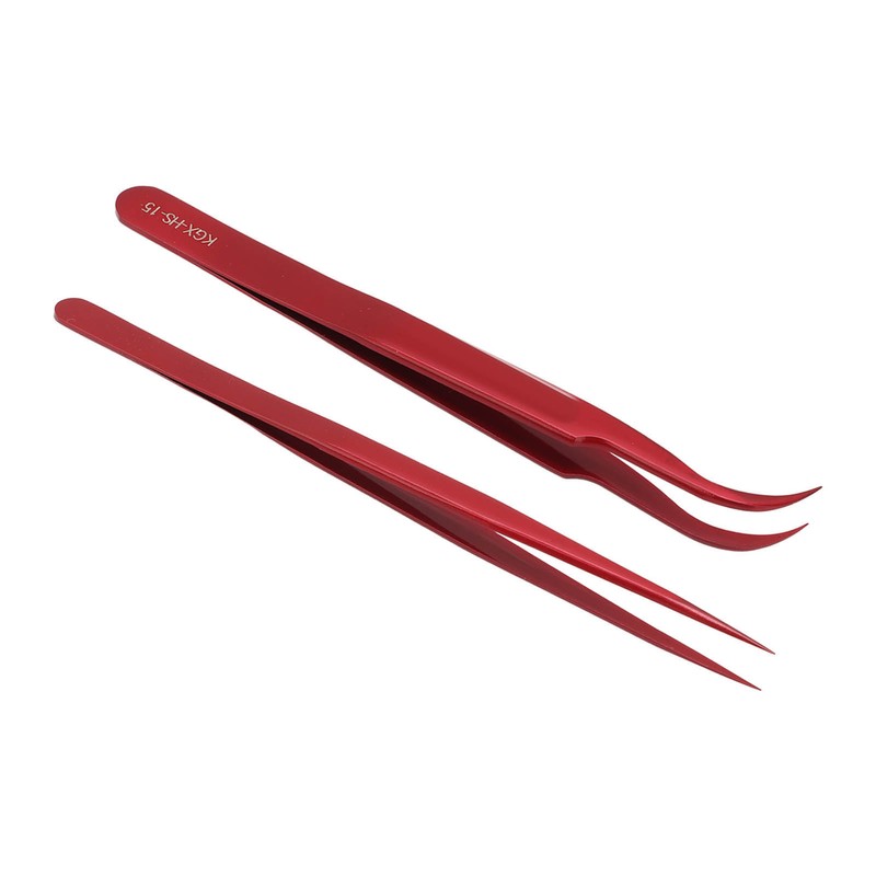 Tweezer Set Aluminum Alloy Curved Straight Head Anti Magnectic Accuracy