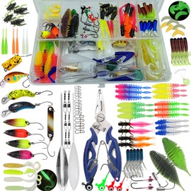 Njord Kalastus Mega Trout Bait Assortment Box 126 Pieces Complete Set | Perfect Fishing Gift for Anglers | Rubber Trout Bait and Perch Bait Set | Fishing Lure Rubber Worm Perch Set