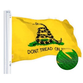 UD_G128 Combo Pack: USA American Flag & Gadsden Don't Tread on Me Flag 2.5x4 Ft Embroidered Spun Polyester, Indoor/Outdoor, Bras