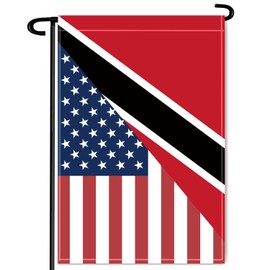Trinidad and Tobago USA Friendship Garden Flag,18×12 inch Trinidad&Tobago Decor,Heavy Duty Double Side Digital Printed 210D Polyester Banner For Outdoor Indoor Parade(Pole Not Included)