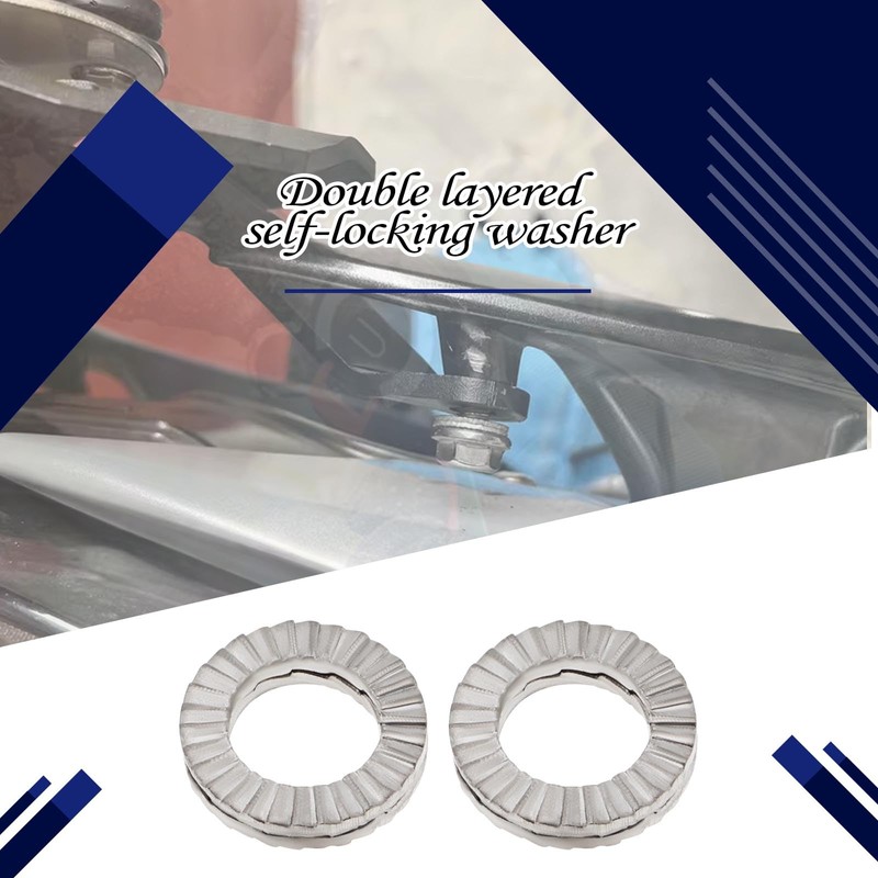 ECSiNG 20PCS M6 Wedge Manganese Steel Washers Double Stack Locking