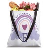 Rainbow for Girls Room Letter Initial E with hearts Tote