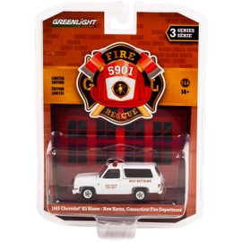 1985 Chevy K5 Blazer White New Haven Fire Department West Battalion (CT) Fire & Rescue Series 3 1/64 Diecast Model Car by Greenlight 67030 D
