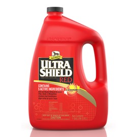 Absorbine UltraShield Red Fly Spray, Insecticide and Repellent for Horses & Livestock, Stays Active Up to 7 Days, 128oz Gallon Refill