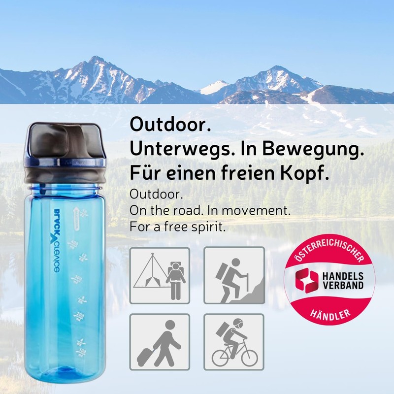 Black Crevice Tritan Bottle, Blue, 22.5 x 7 x 7