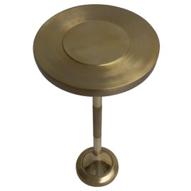 The Urban Port Farzi Cafe Solid Brass Small Drink Cocktail Table - Elegant Gold Finish and Compact