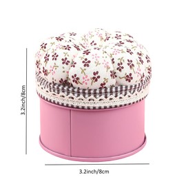 Pink Pumpkin Shaped Pin Cushion Box Needle Mat Pincushion with Round Storage Boxes Sewing Kit Tools for DIY Craft and Home Use