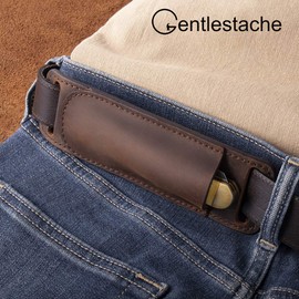 Gentlestache Leather Knife Sheaths for Belt, Knife Holster, Pocket Knife Sheath, EDC Leather Sheath for Folding Knife Carrier Darkbrown