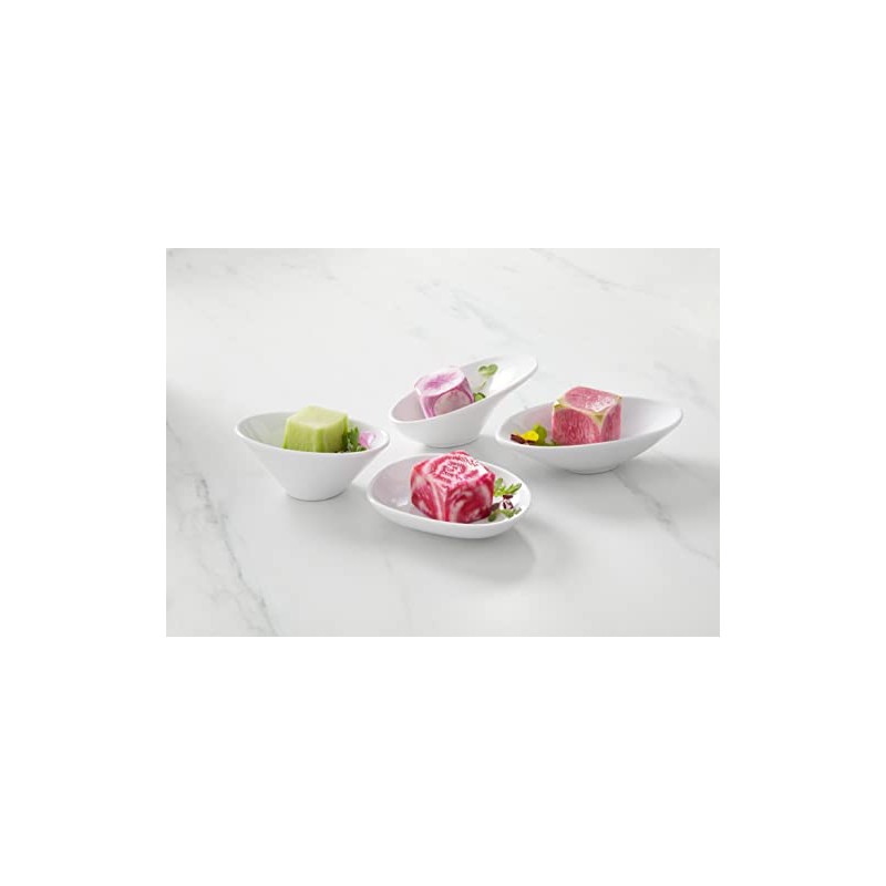 American Metalcraft MMOB1 Mini Angled Bowl, Melamine, White, 1-1/2 oz.